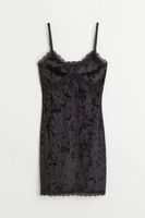 Ribbed Lace-trimmed Dress