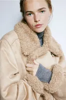 Oversized Teddy-fleece-lined Jacket