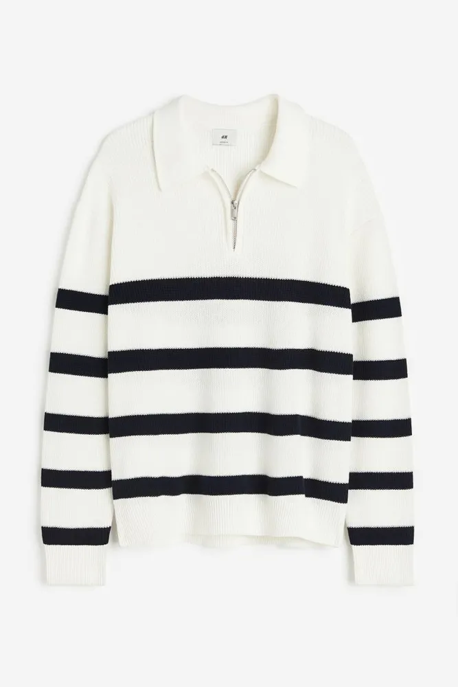 Loose Fit Half-zip Polo Sweater