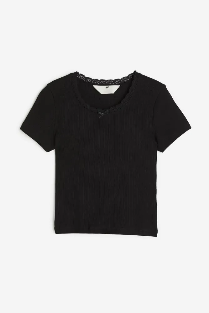 H&M Ribbed Jersey Top | Hamilton Place