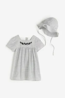 2-piece Dress and Sun Hat Set