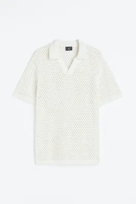 Relaxed Fit Hole-knit Polo Shirt