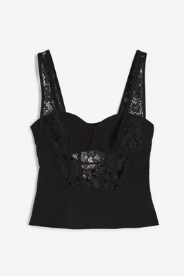 Lace-detail Corset-style Top