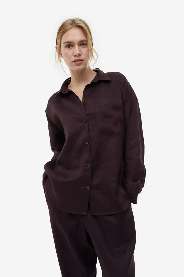 Linen-blend Sleeveless Button Up Shirt