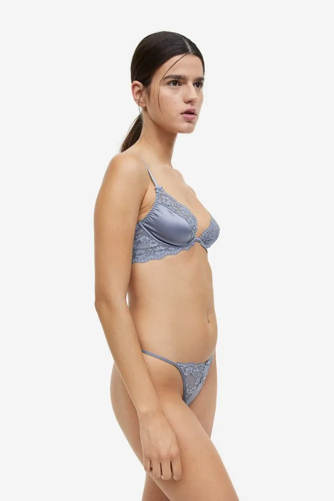 Lightly Lined Satin and Lace Memory Foam Bra