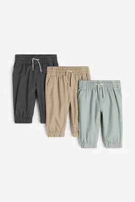 3-pack Cotton Twill Joggers