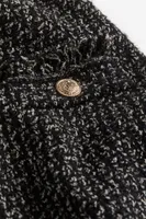 Fringe-trimmed Textured-knit Dress