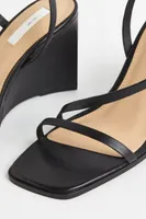 Wedge-heeled Leather Sandals