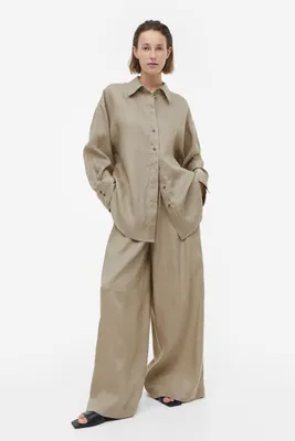 Wide-cut Linen Pants