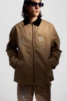 Loose Fit Jacket with Corduroy Collar