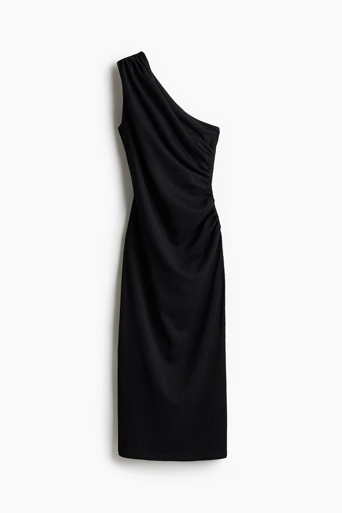 Gathered One-shoulder Dress