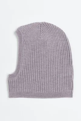 Rib-knit Wool Balaclava