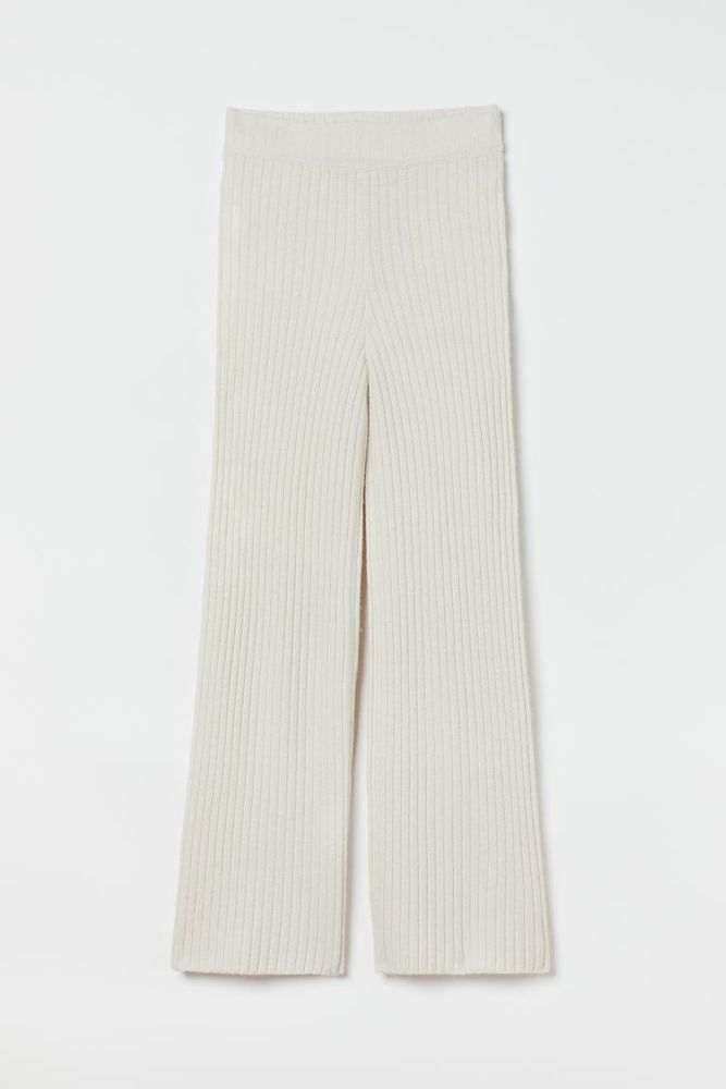 Rib-knit Merino Wool-blend Pants