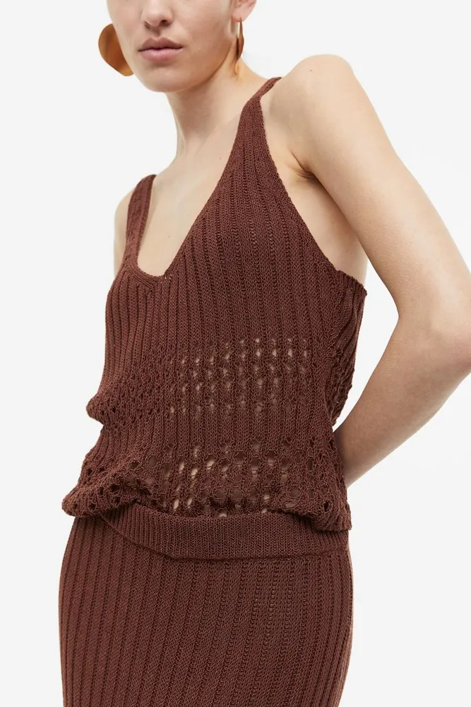 Pointelle-knit Skirt