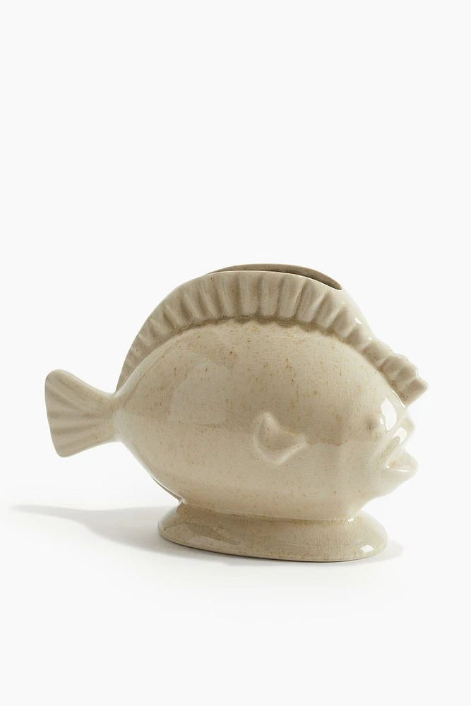 Fish-shaped Stoneware Vase
