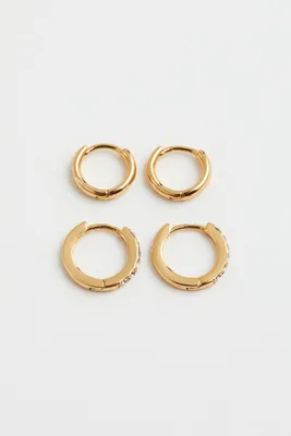 2 Pairs Gold-plated Earrings
