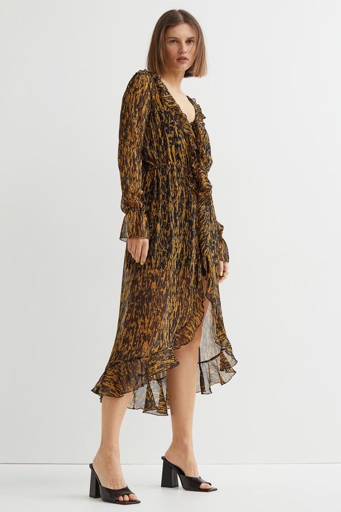 Patterned Dress with Flounces