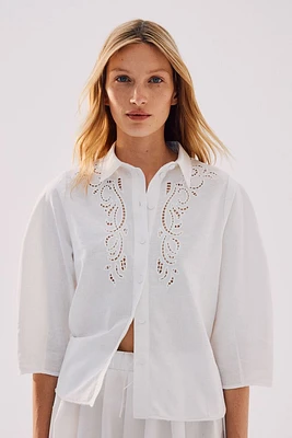 Blouse avec broderie anglaise