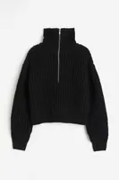 Chunky-knit Half-zip Sweater