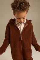 Hooded Teddy Fleece Jumpsuit