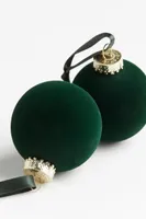2-pack Flocked Ornaments