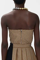 Wool-blend Studded Corset-style Top