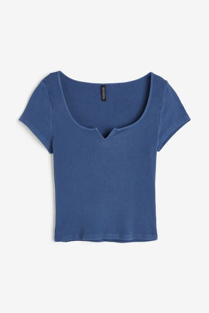 Washed-look Ribbed Top