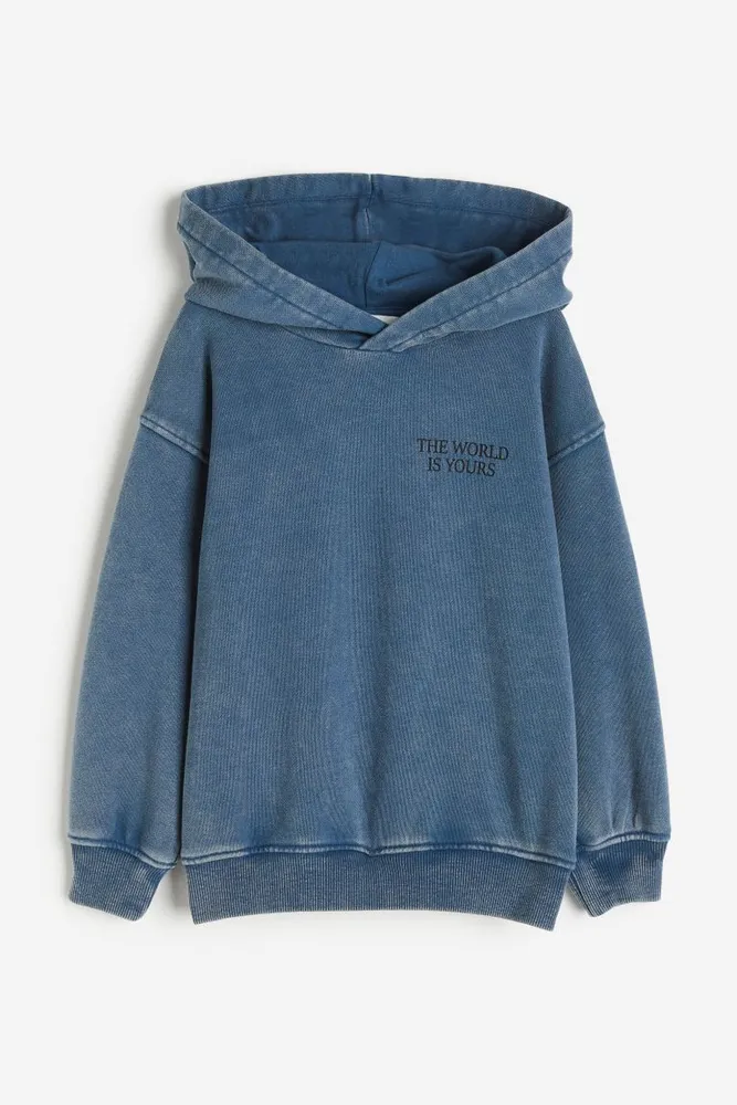 Washed-look Printed Hoodie