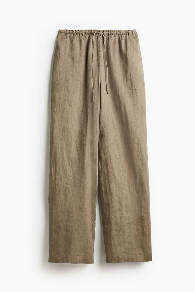 Wide-leg Linen Pants