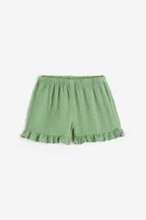 Ruffle-trimmed Cotton Shorts