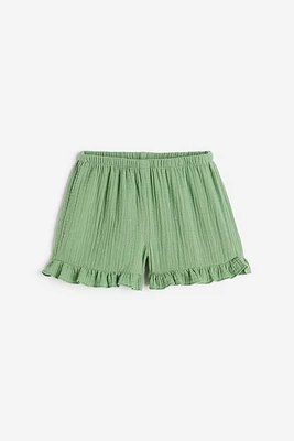 Ruffle-trimmed Cotton Shorts