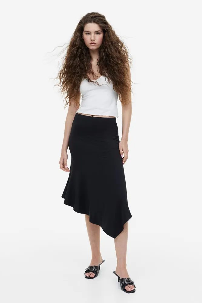 H&M Asymmetric Jersey Skirt | Hamilton Place