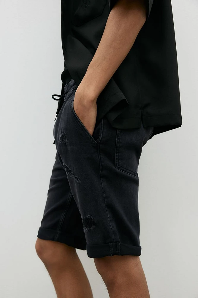 Hybrid Slim Denim Shorts