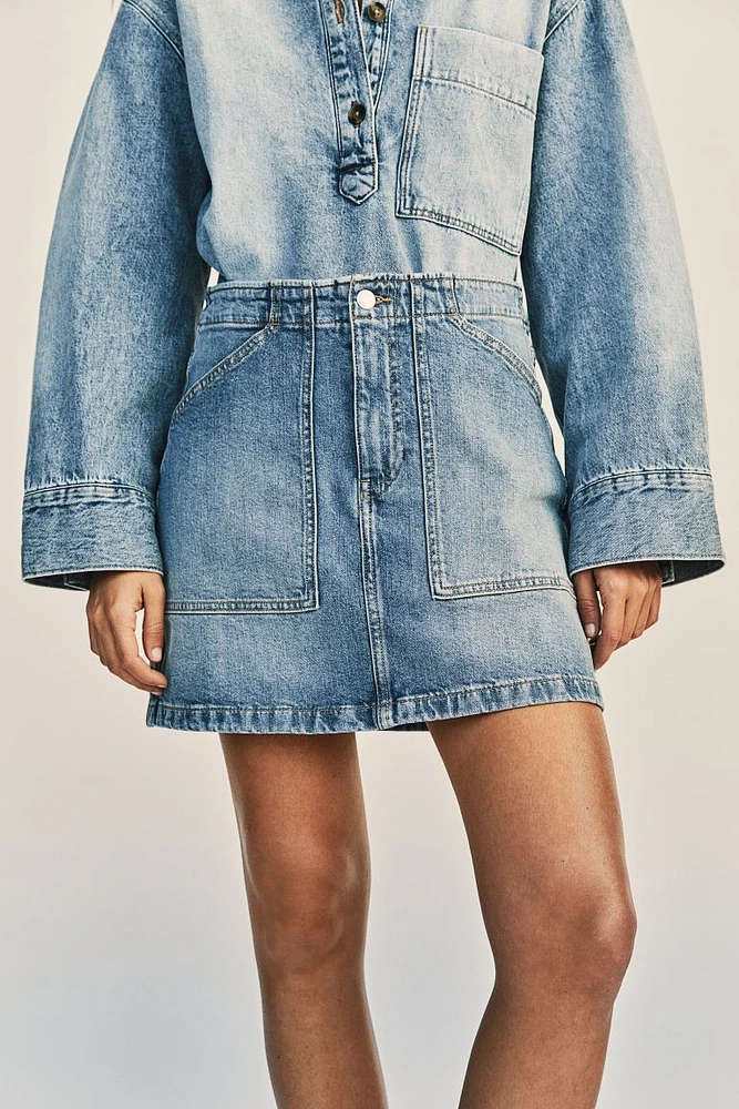 A-line Denim Skirt