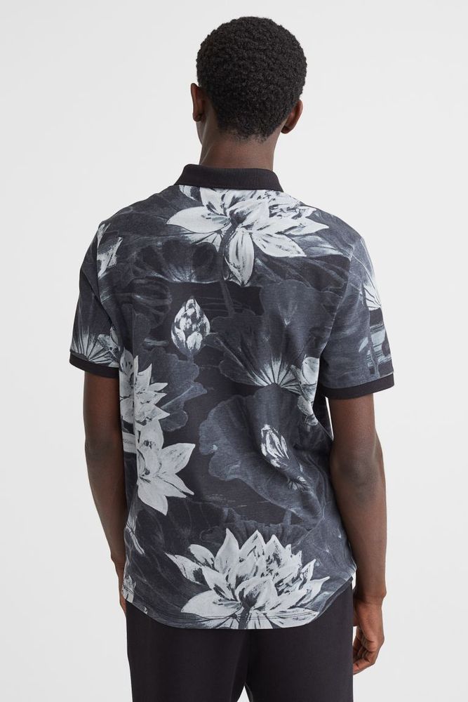 Slim Fit Patterned Polo Shirt