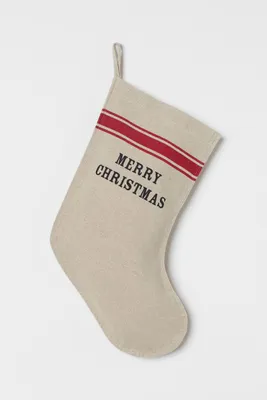 Chaussette de Noël en lin mélangé