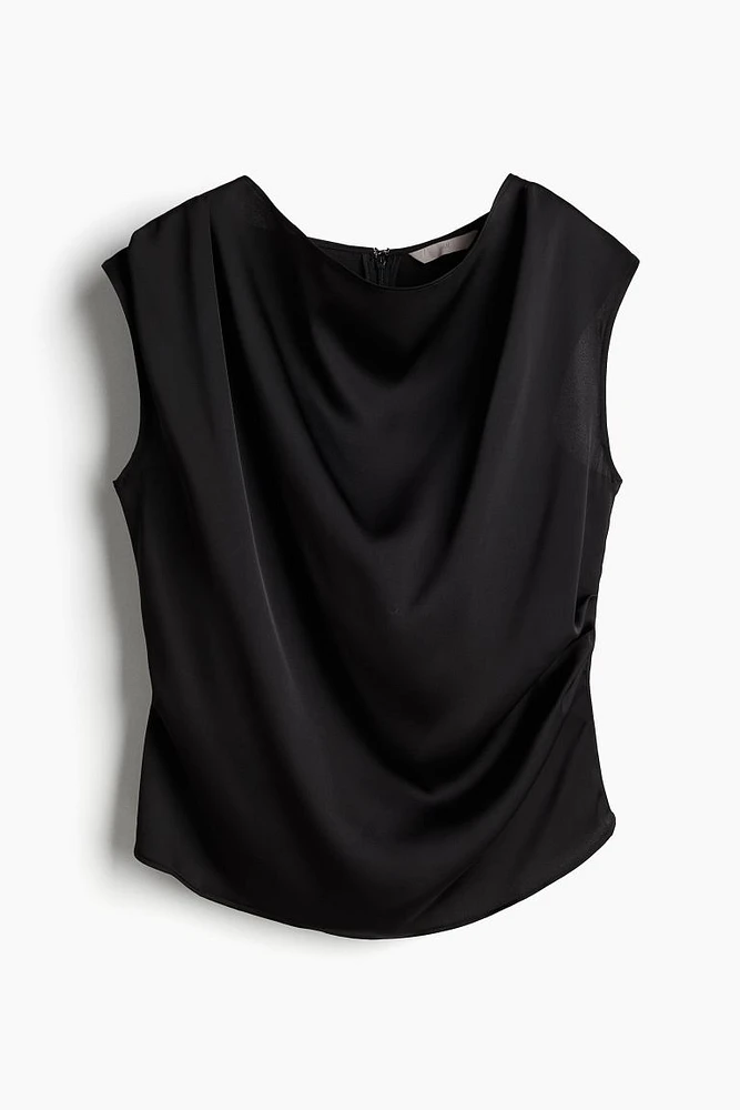 Draped Satin Top