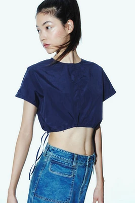 Drawstring-detail Crop Top