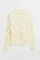Gathered Mock-turtleneck Top