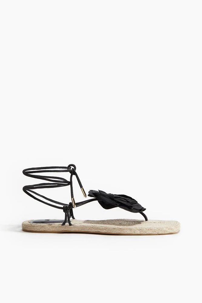 Appliquéd Espadrille Sandals