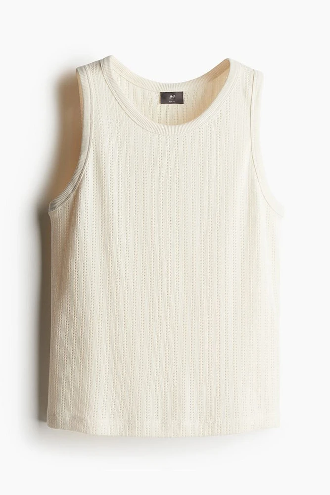 Slim Fit Pointelle Jersey Tank Top