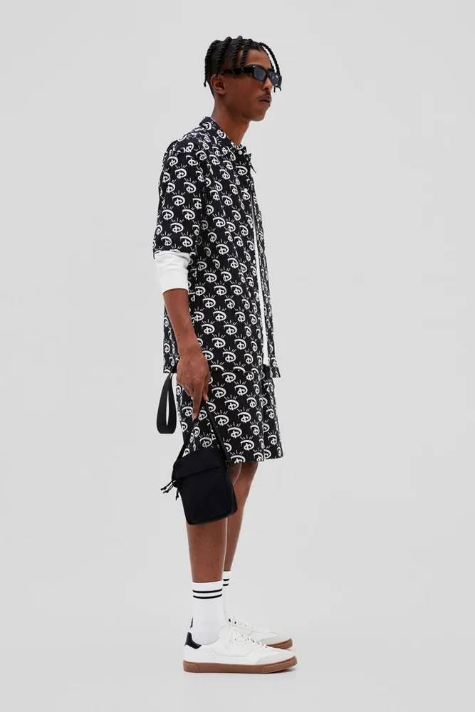 Relaxed Fit Pajama Shirt and Shorts