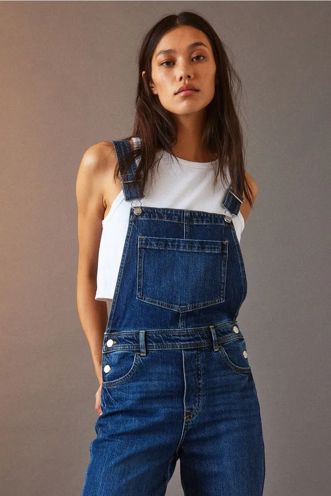 Flared Denim Overalls