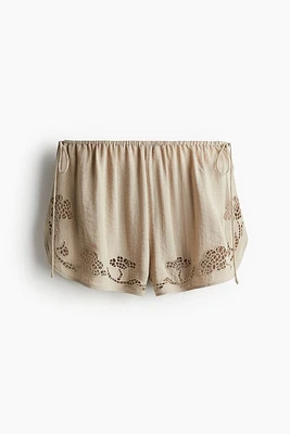 Beach Shorts with Eyelet Embroidery