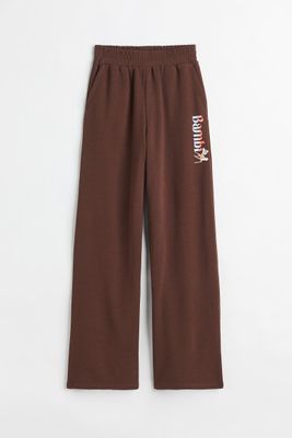 Wide-leg Printed Sweatpants