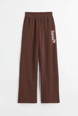 Wide-leg Printed Sweatpants