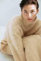 Mohair-blend Mock Turtleneck Sweater