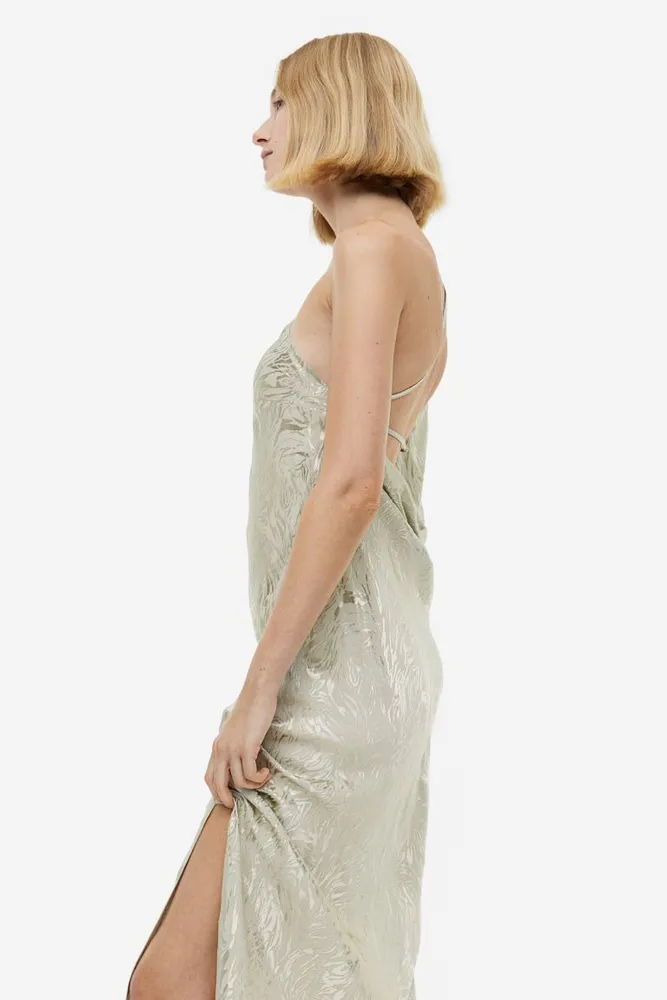 Jacquard-weave One-shoulder Dress