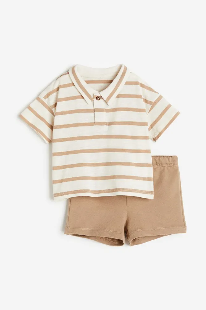 2-piece Cotton Set - Beige - Kids