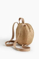 Round Paper Straw Backpack